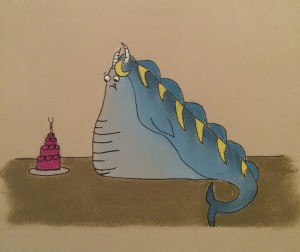 Dudge is a dieting slug  who's biggest challenge in life is saying no to cake.